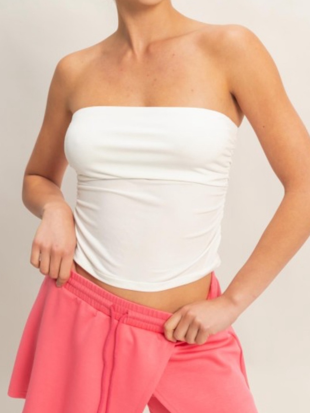 HYFVE White Strapless Tube Cami